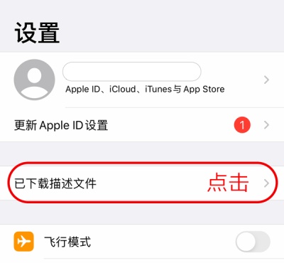 打开配置描述文件